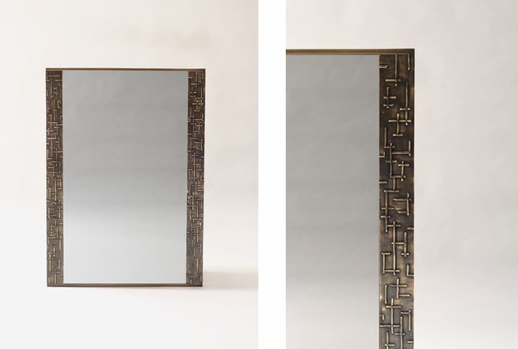 Another product was the Met mirror. It was inspired by the curtains
    of the metropolitan opera house, a place the client was fond of and was made
    as an exploration towards pattern making with investment casting.